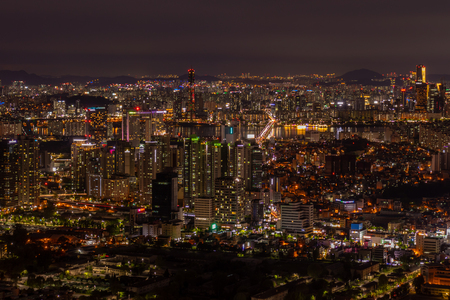 Seoul City the capital of South Korea. View from the N Seoul Towerのeditorial素材
