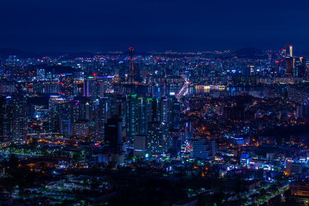 Seoul City the capital of South Korea. View from the N Seoul Tower orの写真素材
