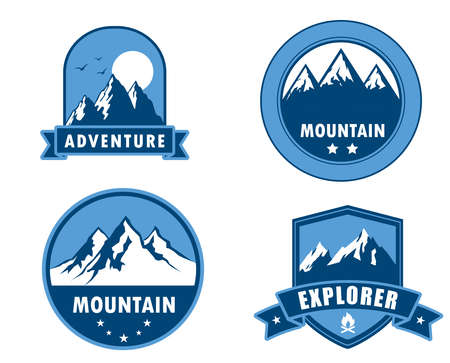 Mountain logo design - travel logo designのイラスト素材