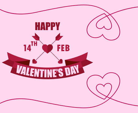 Valentine's day concept background.14 february.Vector illustration.のイラスト素材