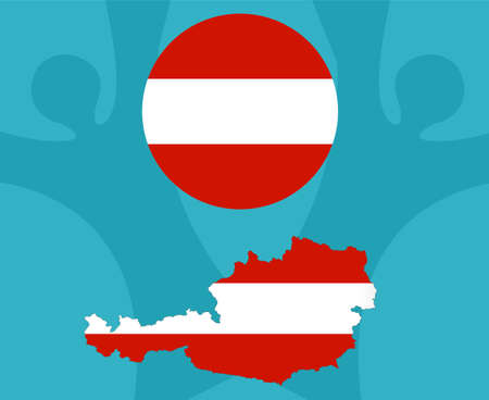 European football 2020 teams.European soccer final.Austria mapのイラスト素材