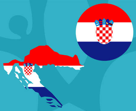 European football 2020 teams.European soccer final.Croatia mapのイラスト素材