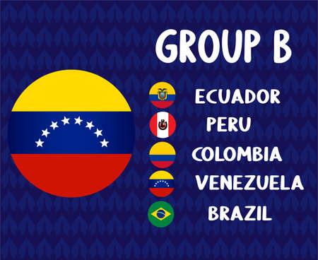 America Latine football 2020 teams.Group B Venezuela Flag.America Latine soccer finalのイラスト素材