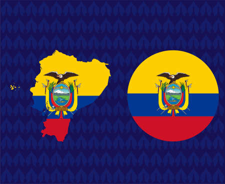 Illustration pour America Latine 2020 teams.America Latine soccer final.Ecuador map - image libre de droit