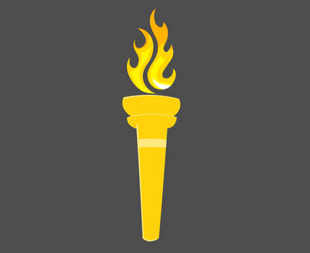 torch game Yellow design with flame illustration with Backgroundのイラスト素材