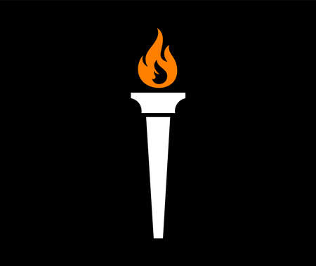 design torch fire abstract illustration flame vector on Black Backgroundのイラスト素材