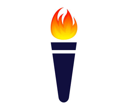 design torch Blue fire abstract illustration flame vector on Backgroundのイラスト素材