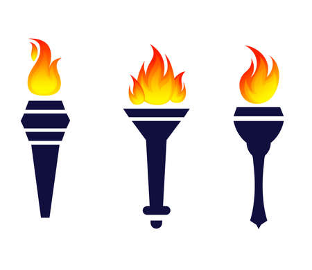 torch Collection Blue design icons illustration abstract with White Backgroundのイラスト素材