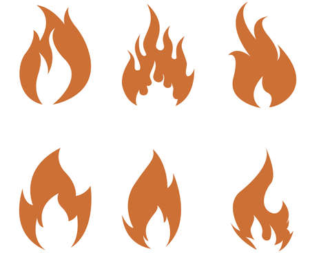 Fire torch Collection Flaming on Background illustration abstract designのイラスト素材
