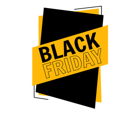 Black Friday Design Vector day 29 November Holiday advertising abstract Sale illustration Black And Yellowのイラスト素材
