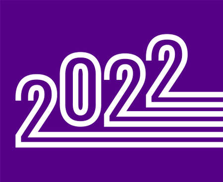 Happy New Year 2022 Abstract Vector Holiday Illustration Design White With Purple Backgroundのイラスト素材