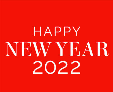 Happy New Year 2022 Holiday Abstract Design Vector Illustration White With Red Background