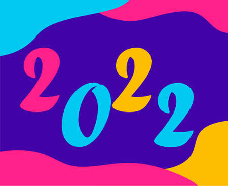 Happy New Year 2022 Design Vector Abstract Holiday Illustration Colorfulのイラスト素材