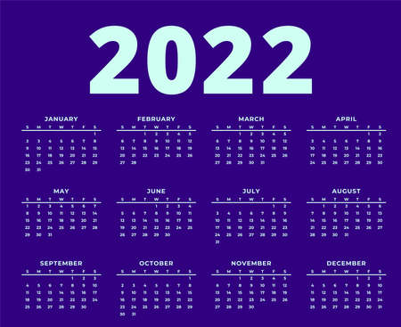 Calendar 2022 Happy New Year Abstract Design Vector Illustration Cyan With Purple Backgroundのイラスト素材