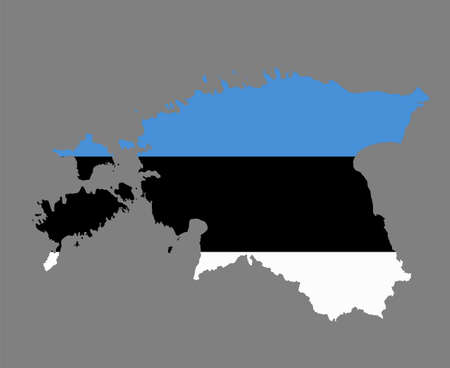 Estonia Flag National Europe Emblem Map Icon Vector Illustration Abstract Design Elementのイラスト素材