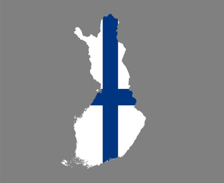 Finland Flag National Europe Emblem Map Icon Vector Illustration Abstract Design Elementのイラスト素材