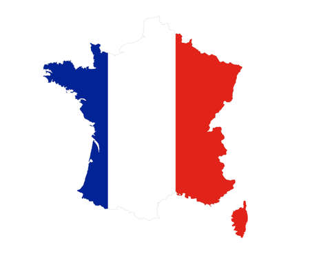 France Flag National Europe Emblem Map Icon Vector Illustration Abstract Design Elementのイラスト素材