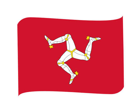 Isle of Man Flag National Europe Emblem Ribbon Icon Vector Illustration Abstract Design Elementのイラスト素材