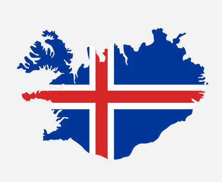 Iceland Flag National Europe Emblem Map Icon Vector Illustration Abstract Design Elementのイラスト素材
