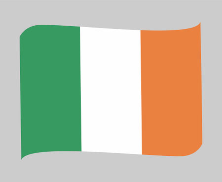 Ireland Flag National Europe Emblem Ribbon Icon Vector Illustration Abstract Design Elementのイラスト素材