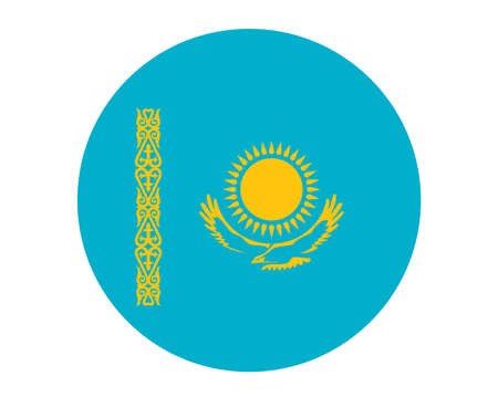 Kazakhstan Flag National Europe Emblem Icon Vector Illustration Abstract Design Elementのイラスト素材