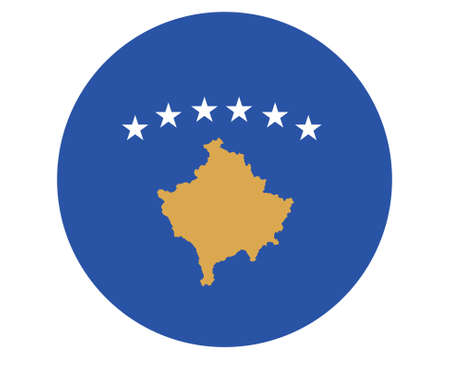 Kosovo Flag National Europe Emblem Icon Vector Illustration Abstract Design Elementのイラスト素材