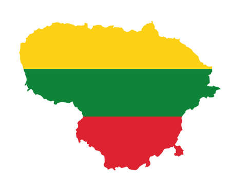 Lithuania Flag National Europe Emblem Map Icon Vector Illustration Abstract Design Elementのイラスト素材