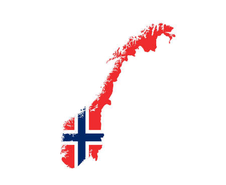 Norway Flag National Europe Emblem Map Icon Vector Illustration Abstract Design Elementのイラスト素材