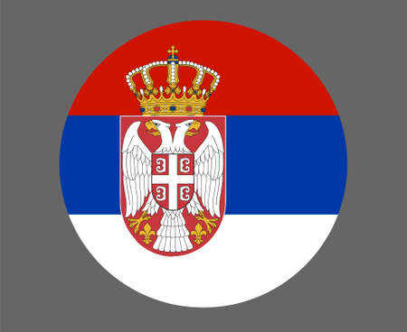 Serbia Flag National Europe Emblem Icon Vector Illustration Abstract Design Elementのイラスト素材