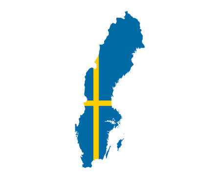 Sweden Flag National Europe Emblem Map Icon Vector Illustration Abstract Design Elementのイラスト素材