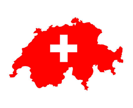 Switzerland Flag National Europe Emblem Map Icon Vector Illustration Abstract Design Elementのイラスト素材