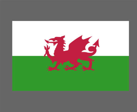 Wales Flag National Europe Emblem Symbol Icon Vector Illustration Abstract Design Elementのイラスト素材