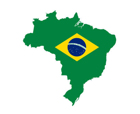 Brazil Flag National Europe Emblem Map Icon Vector Illustration Abstract Design Elementのイラスト素材