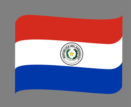 Paraguay Flag National Europe Emblem Ribbon Icon Vector Illustration Abstract Design Elementのイラスト素材