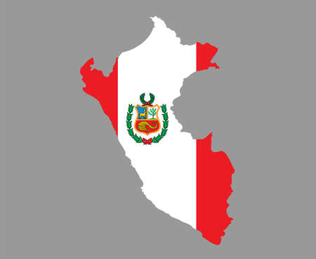 Peru Flag National Europe Emblem Map Icon Vector Illustration Abstract Design Elementのイラスト素材