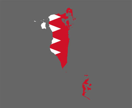 Bahrain Flag National Asia Emblem Map Icon Vector Illustration Abstract Design Elementのイラスト素材