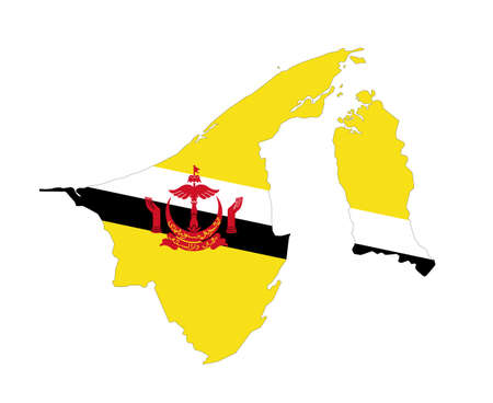 Brunei Flag National Europe Emblem Map Icon Vector Illustration Abstract Design Elementのイラスト素材
