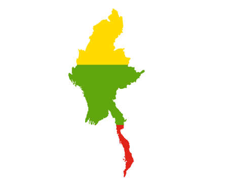 Myanmar Flag National Asia Emblem Map Icon Vector Illustration Abstract Design Elementのイラスト素材