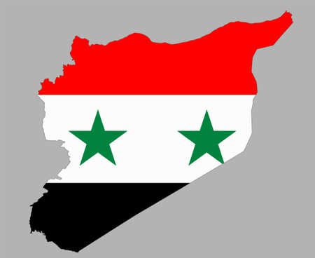 Syria Flag National Asia Emblem Map Icon Vector Illustration Abstract Design Elementのイラスト素材