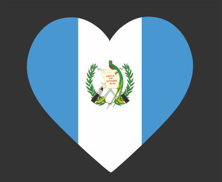 Guatemala Flag National North America Emblem Heart Icon Vector Illustration Abstract Design Elementのイラスト素材