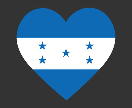 Honduras Flag National North America Emblem Heart Icon Vector Illustration Abstract Design Elementのイラスト素材