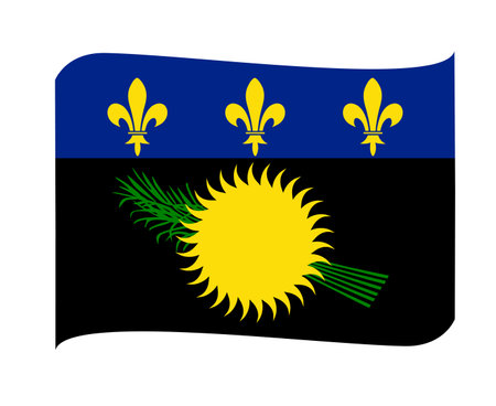 guadeloupe Flag National North America Emblem Ribbon Icon Vector Illustration Abstract Design Elementのイラスト素材