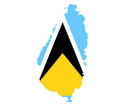 Saint Lucia Flag National North America Emblem Map Icon Vector Illustration Abstract Design Elementのイラスト素材