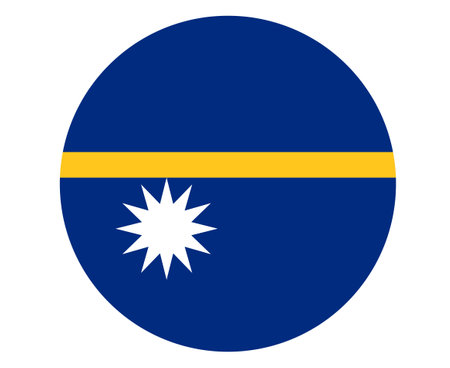 Nauru Flag National Oceania Emblem Icon Vector Illustration Abstract Design Elementのイラスト素材
