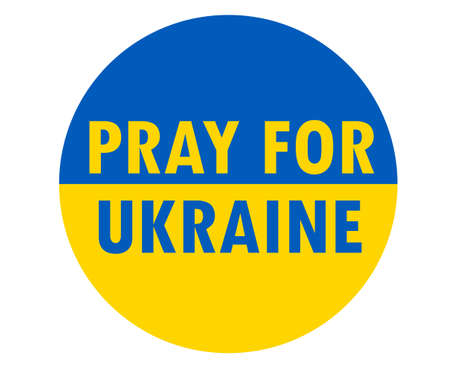 Pray For Ukraine National Europe Symbol With Flag Emblem Abstract Vector Designのイラスト素材