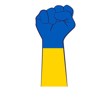 Ukraine Flag Hand Emblem Symbol National Europe Abstract Vector illustration Designのイラスト素材