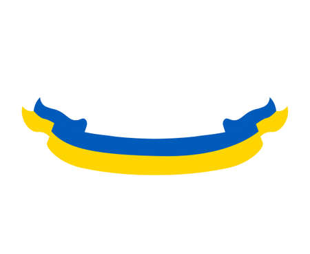 Ukraine Flag Emblem Ribbon National Europe Symbol Design Vector Abstract illustrationのイラスト素材