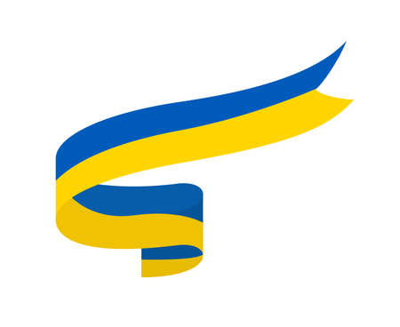 Ukraine Flag Emblem National Europe Symbol Ribbon Abstract Vector illustration Designのイラスト素材