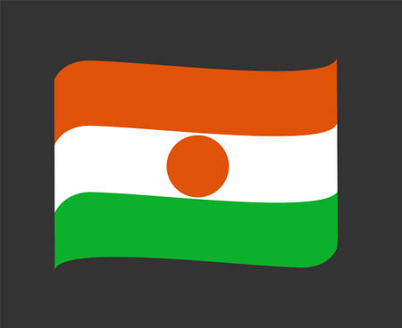 Niger Flag National Africa Emblem Ribbon Icon Vector Illustration Abstract Design Elementのイラスト素材
