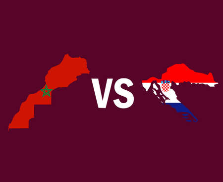 Morroco And Croatia Map Symbol Design African And European football Final Vector African And European Countries Football Teams Illustrationのイラスト素材